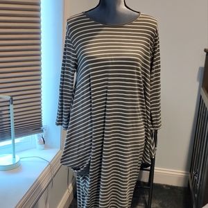 Mikah khaki and white striped boho dress one size